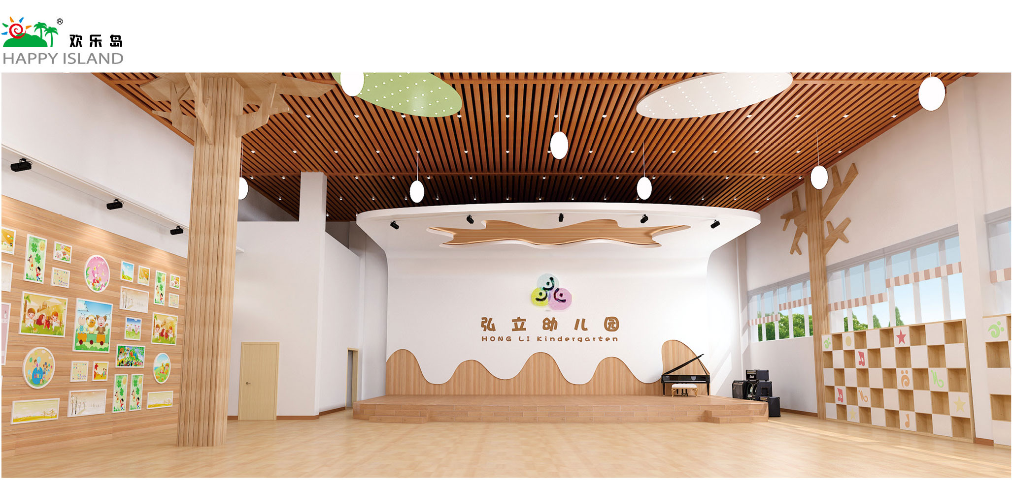 中國田園風(fēng)系列-幼兒園音樂室裝修效果
