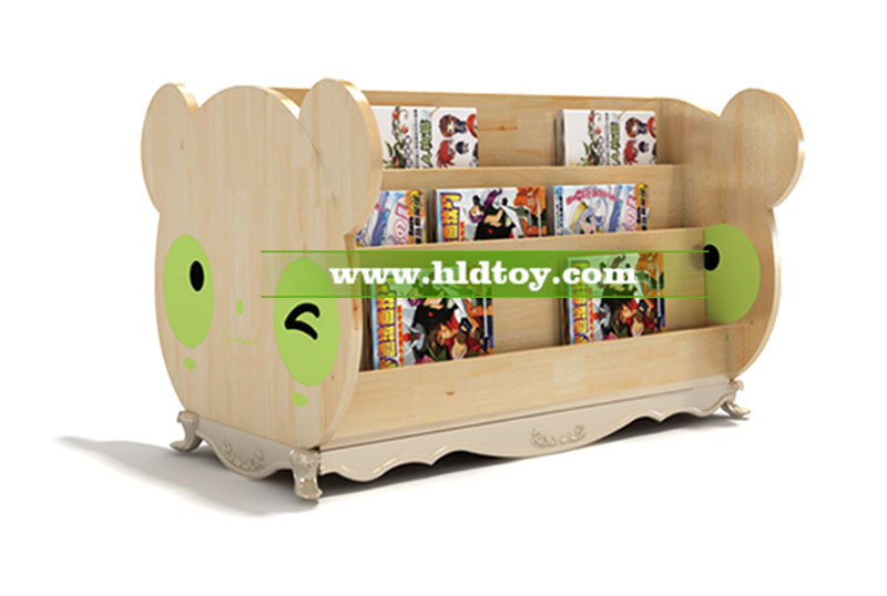 幼兒園橡木兒童書架 熊貓造型書架 HJ-4704